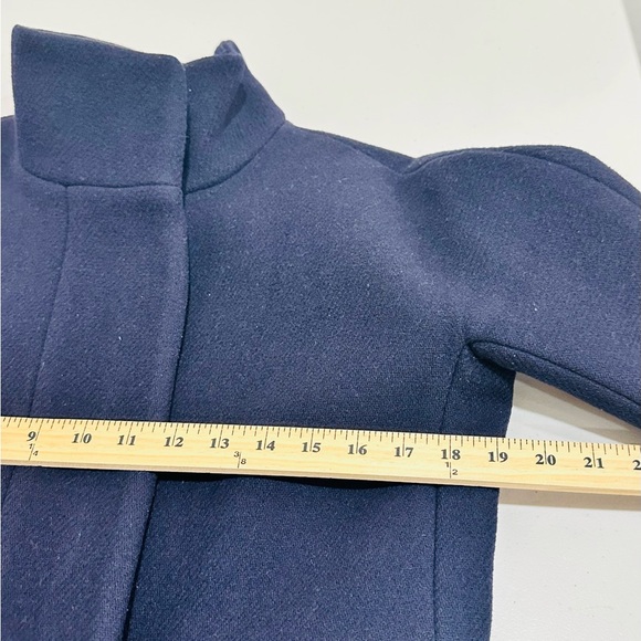 Crew Nello Gori Stadium Cloth Cocoon Coat Dark Blue Women Wool Blend Size 2 - Picture 6 of 10